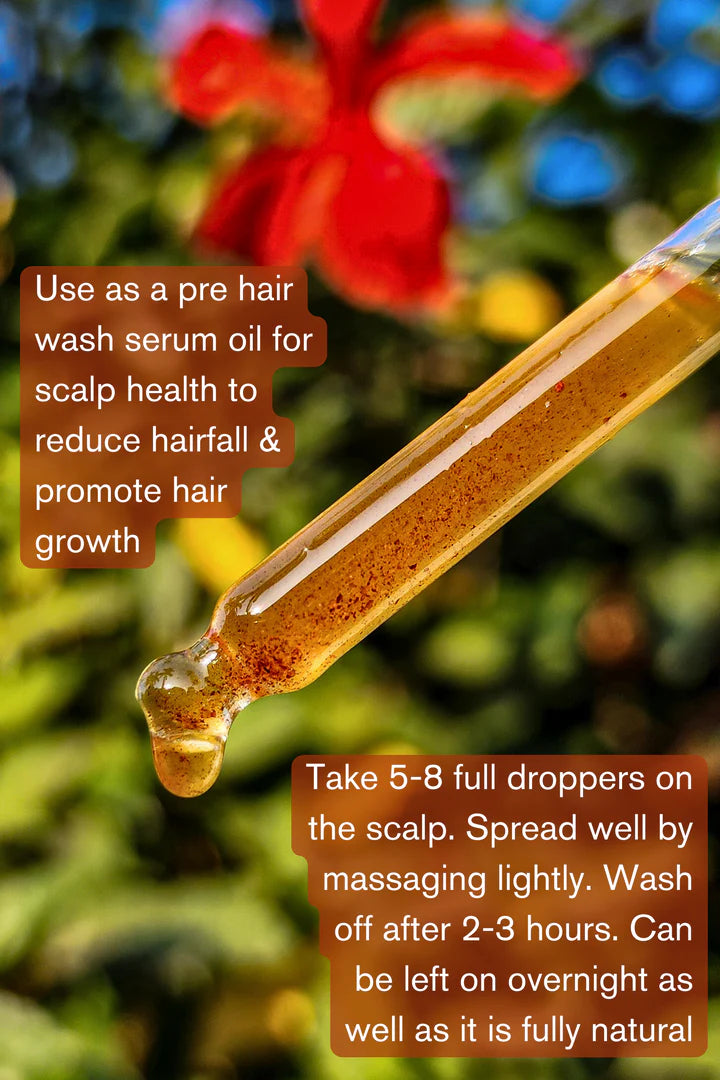 Hair Serum Oil | Hibiscus Rosemary Hair Serum Oil (Peppermint Almond) - Pre Wash - The Nature Mill – 100ml