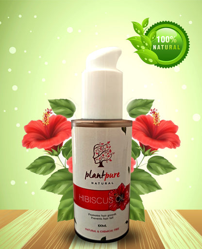 Hibiscus Flower Oil | Promotes Hair Growth - Prevents Hair Fall - 100% Natural - Chemical Free - Plant Pure - 100ml