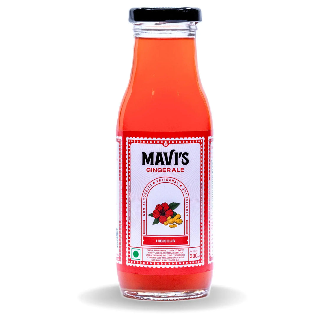 Ale | Hibiscus Ginger Ale - Raw & Unpasteurized - Non Alcoholic - No Added Flavours & No Preservatives - MAVI’s - 300ml