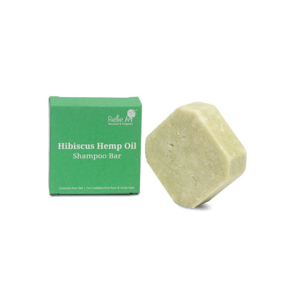 Shampoo | Hibiscus Hemp Oil Shampoo Bar - Rustic Art - 75gm