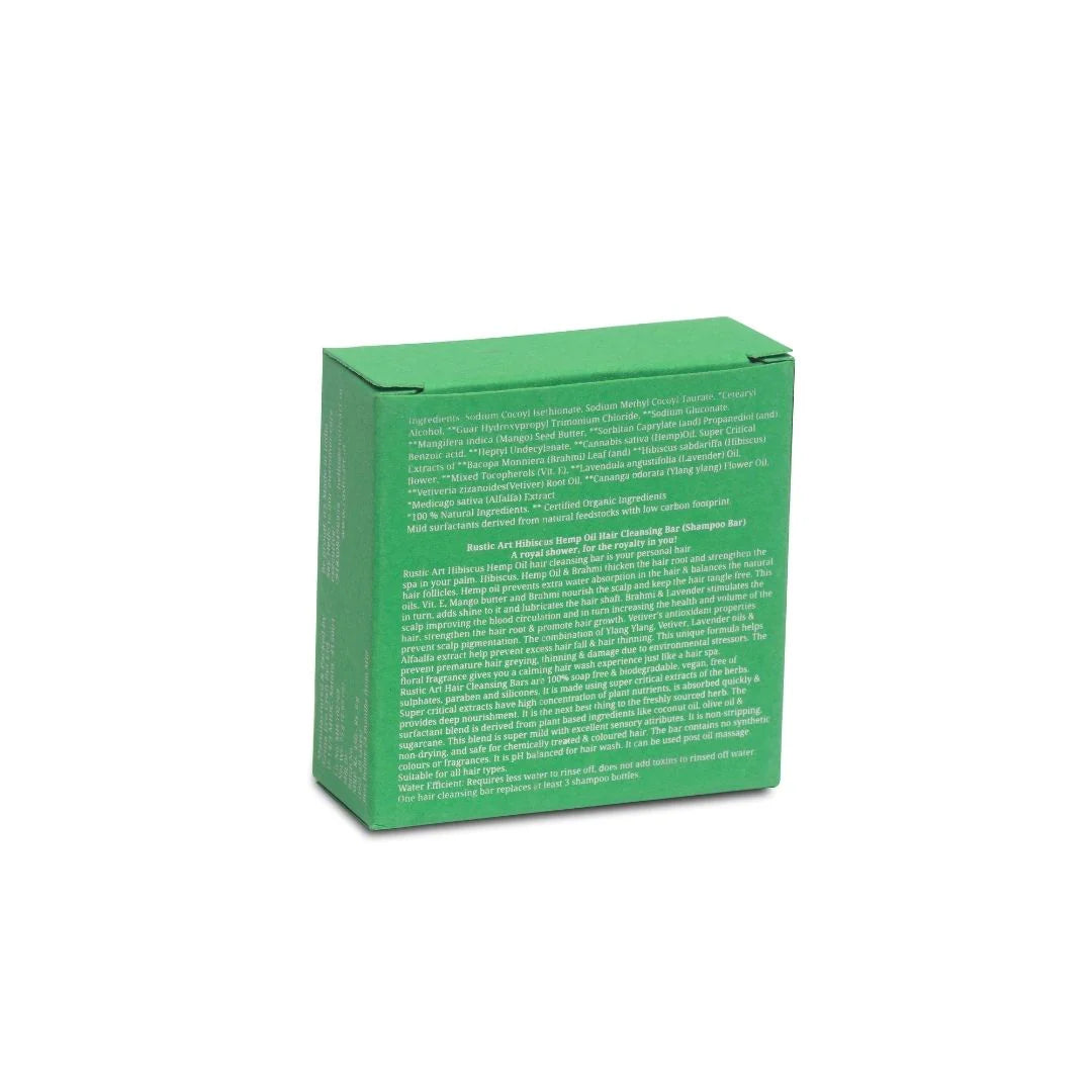 Shampoo | Hibiscus Hemp Oil Shampoo Bar - Rustic Art - 75gm