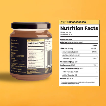 Peanut Butter | Chocolate (Sweetened With Premium Dates) - 10gm Protein Per Serve - No Added Sugar &amp;amp; No Preservatives - Brawny Bear - 200gm