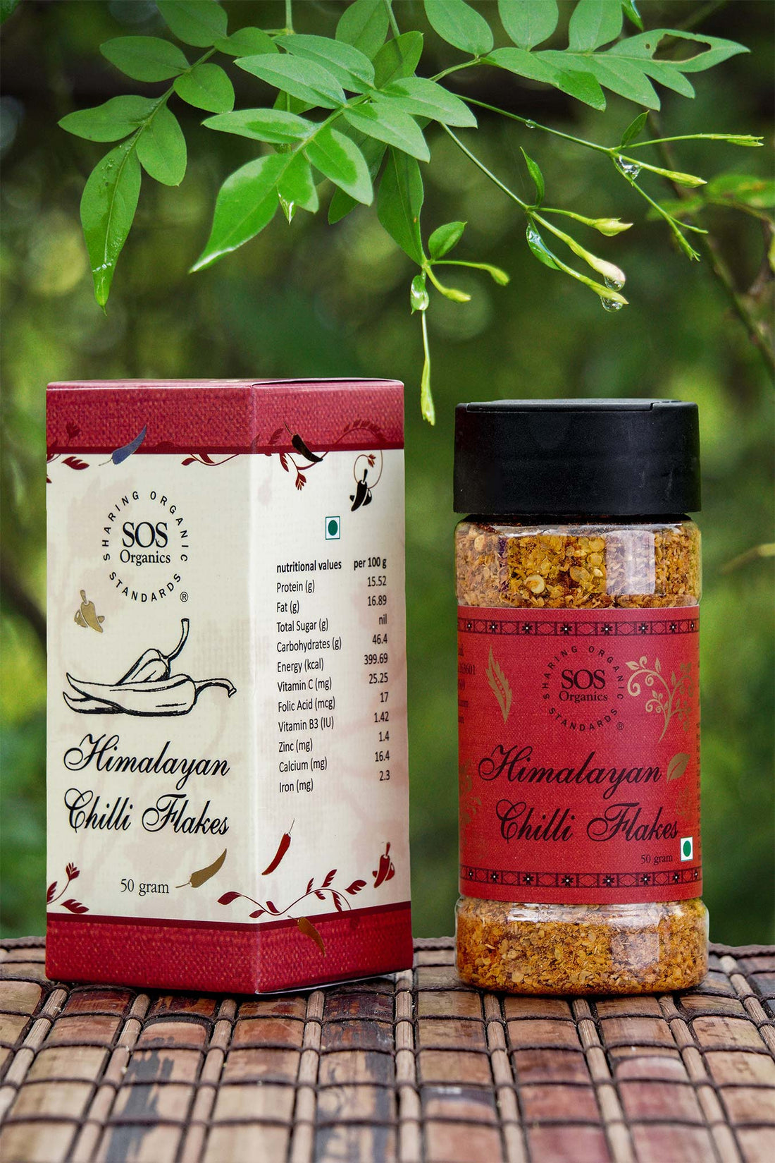 Himalayan Chilli Flakes - SOS Organics - 50gm