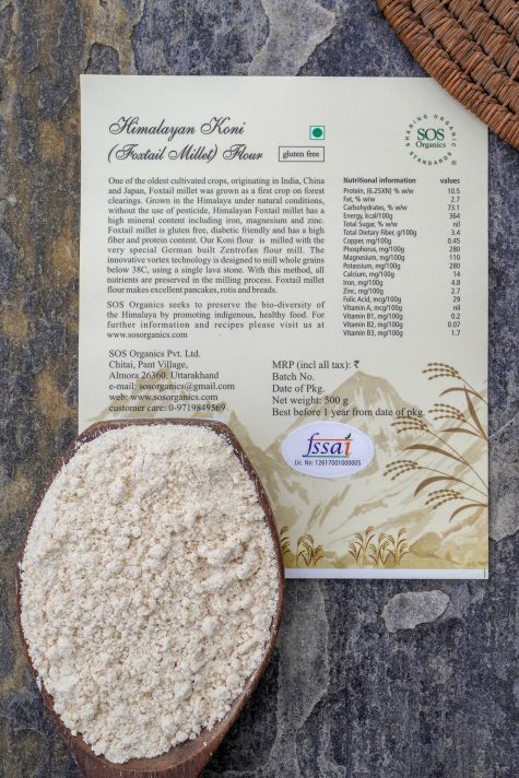 Himalayan Foxtail Millet Flour | Good For Cardiac Health, Skin &amp;amp; Hair Growth – SOS Organics – 500gm
