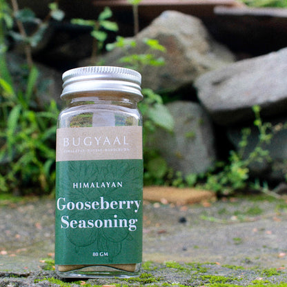 Himalayan Gooseberry Seasoning - Pahadi Amla, Sendha Namak, Ajwain - Natural - Indian - Rich in Vitamin C - Bugyaal - 80gm