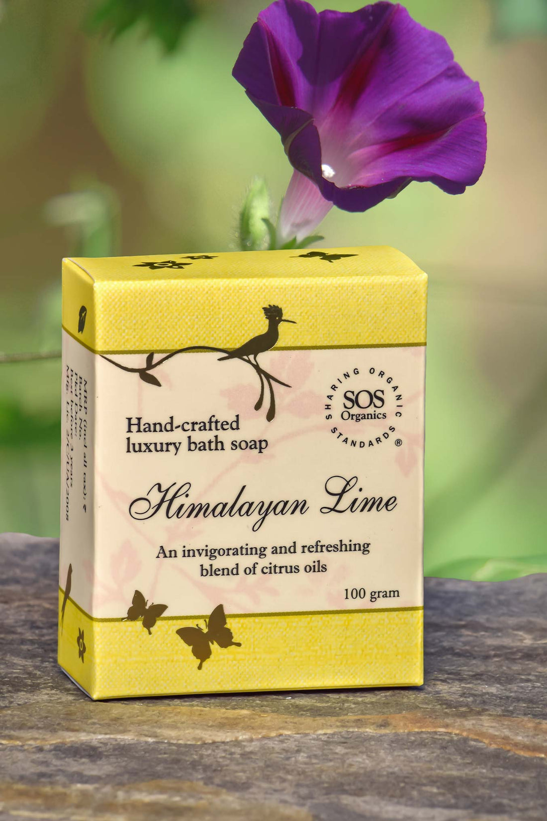 Himalayan Lime Luxury Bath Soap - An Invigorating & Refreshing Blend Of Citrus Oils - SOS Organics - 100gm