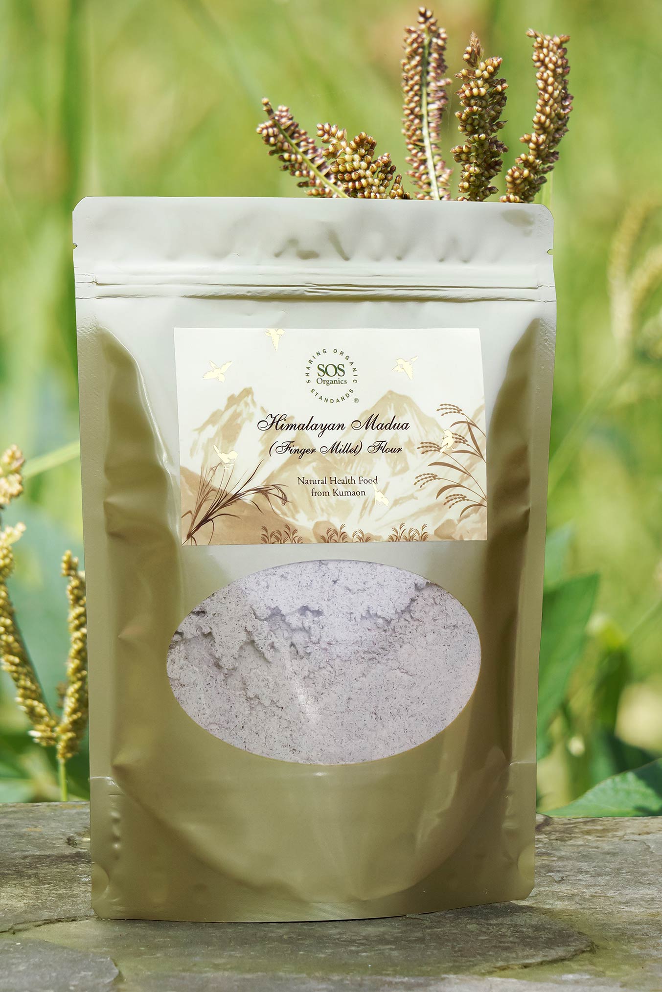 Himalayan Madua (Finger Millet) Flour | Helps Reduce Blood Glucose Levels &amp;amp; Rich In Calcium - SOS Organics – 500gm