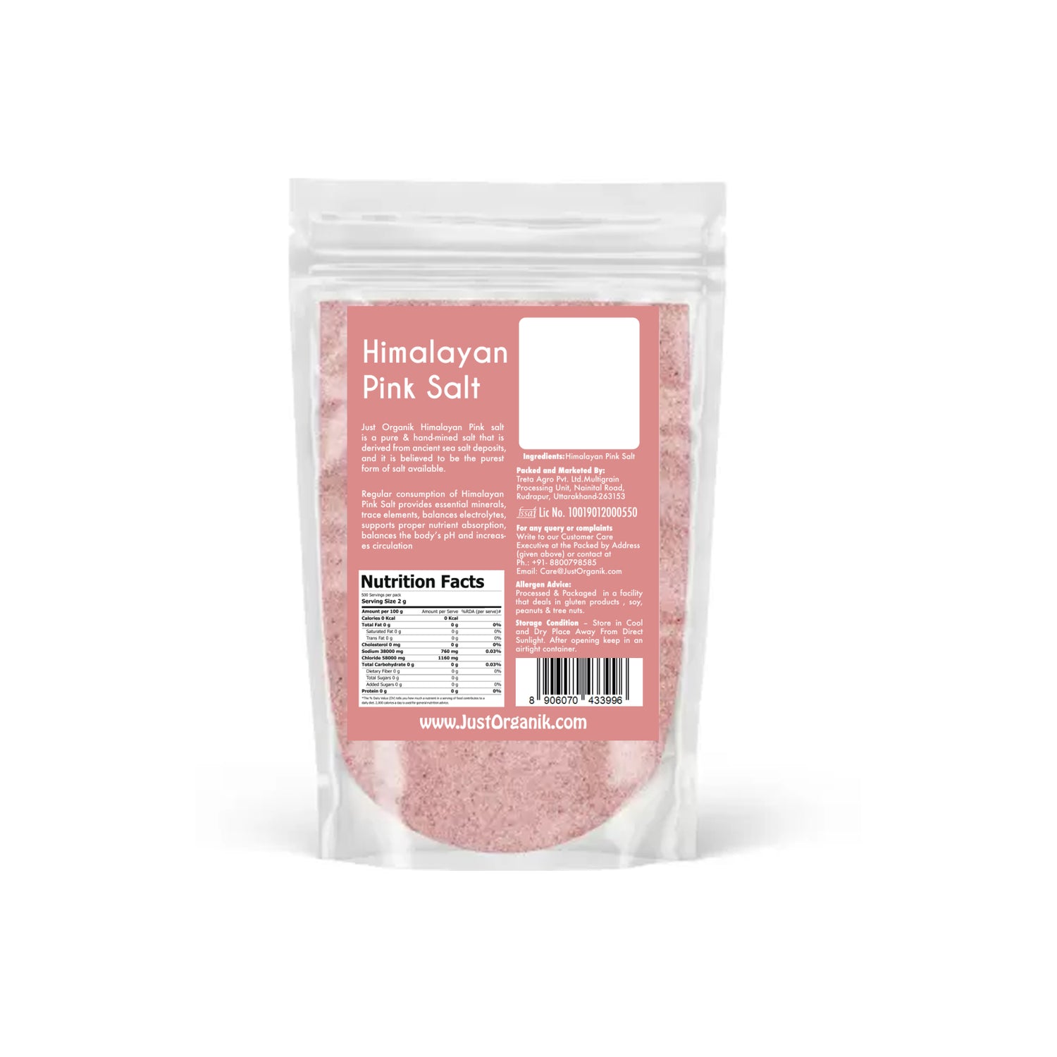 Salt | Himalayan Pink Salt - Just Organik - 500gm