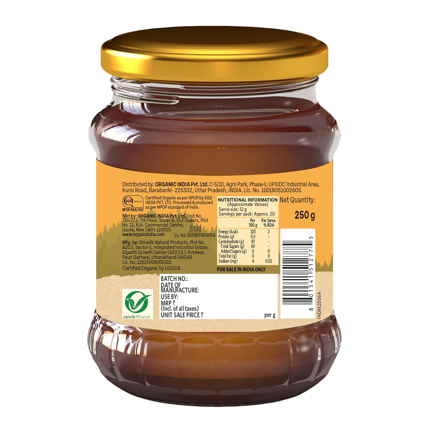 Organic Multi Floral Honey - Organic India - 250gm