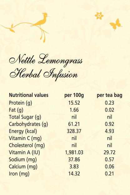 Tea | Himalayan Nettle Lemongrass Herbal Infusion - Sos Organic - 14 Tea Bag