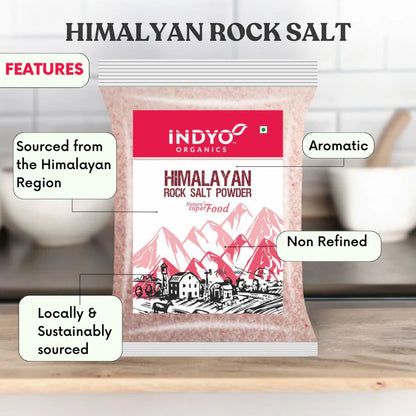 Salt | Pink Rock Salt Powder - 100% Natural - Naturally High In 84+ Different Trace Minerals For Healthy Lifestyle - Indyo Organics - 900gm