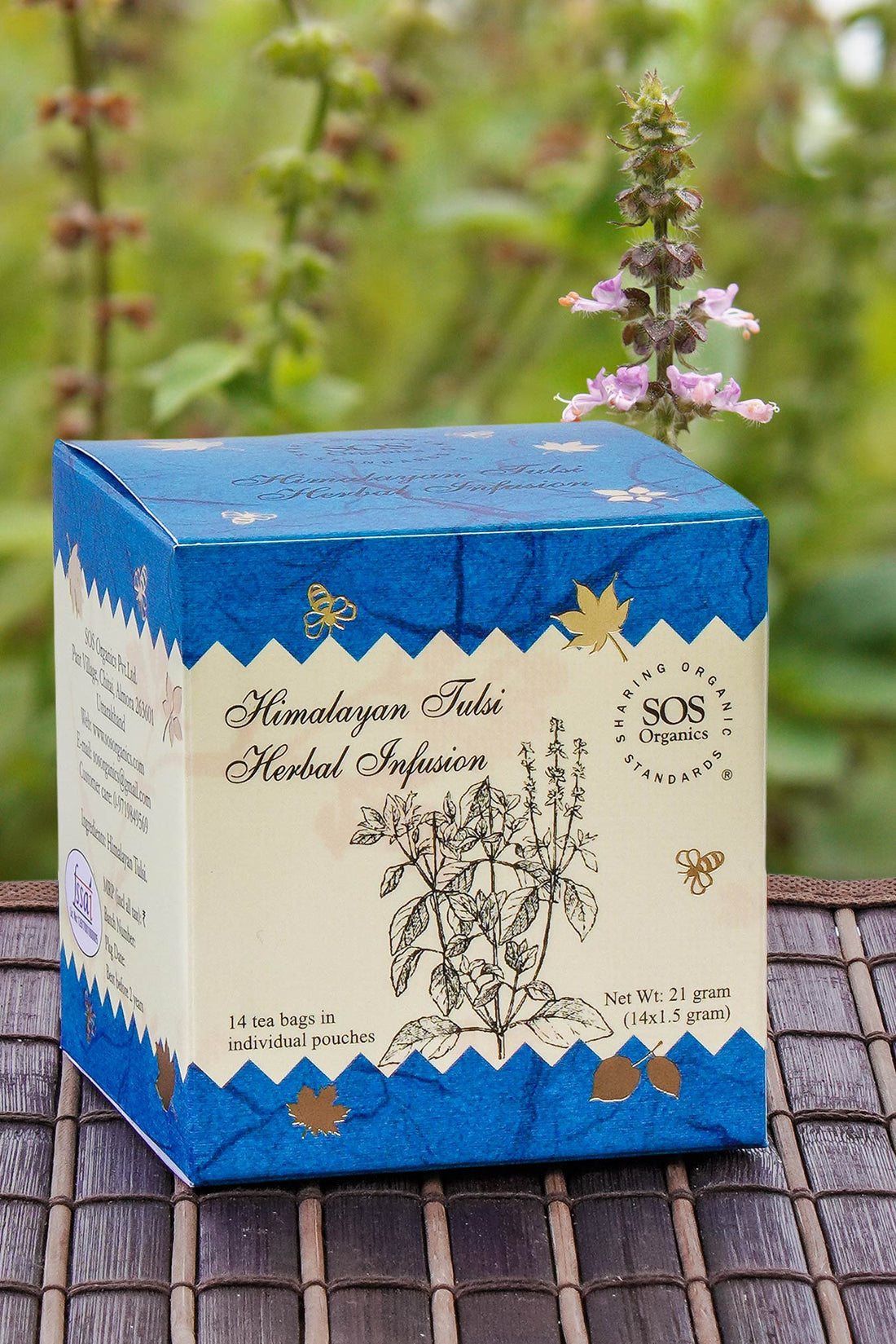 Tea | Himalayan Tulsi Herbal Infusion - Sos Organic - 14 Tea Bags