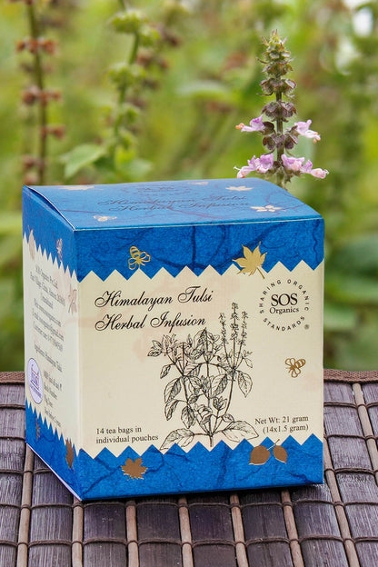 Tea | Himalayan Tulsi Herbal Infusion - Sos Organic - 14 Tea Bags