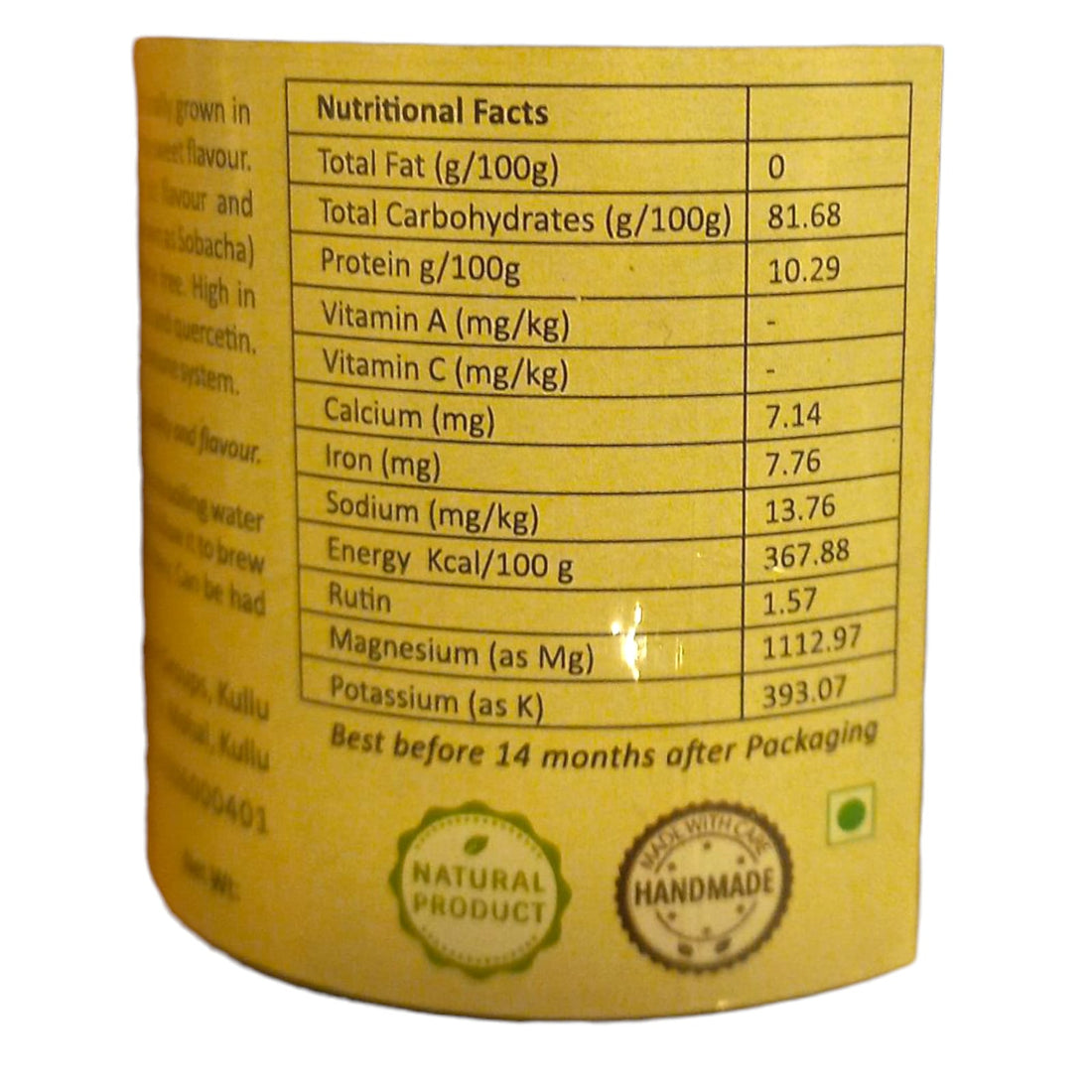 Tea | Himalayan tartary Roasted Buckwheat Tea - Hand Made - Mountain Bounties - 100ml