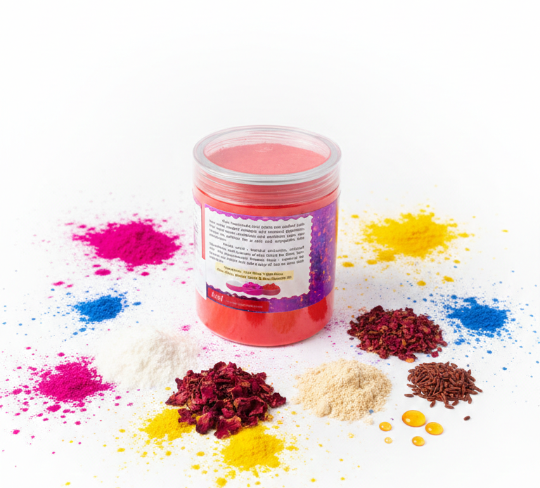 Holi Gulal | Herbal Red Gulal – Natural &amp; Chemical Free –Hand Made, Farm Fresh- No Artificial Perfumes, No Synthetic Dyes &amp; Stain Free – Matratva -250gm