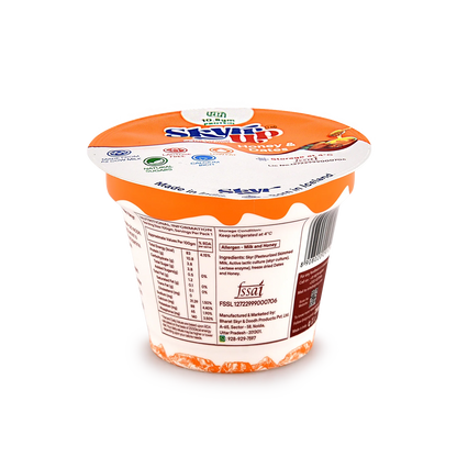 Yogurt | Honey &amp;amp; Dates (Made From A2 Milk) - Natural Sugar, 10.8gm Protein, Fat Free &amp; Lactose Free - Skyrrup - 100gm