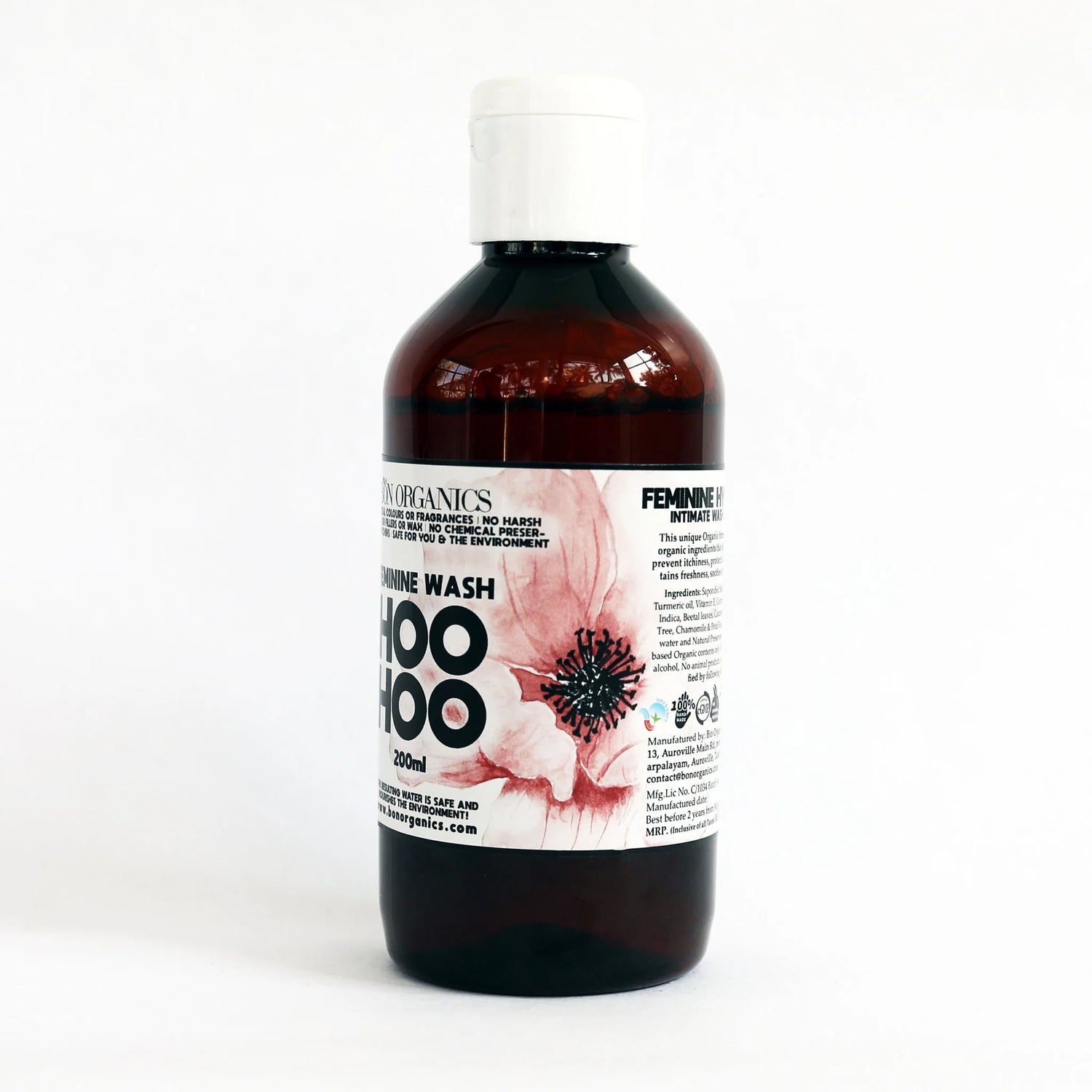 Feminine Wash | Hoo Hoo Feminine Hygiene Wash - No Harsh Chemicals &amp; No Sulphates - Bon Organic - 200ml