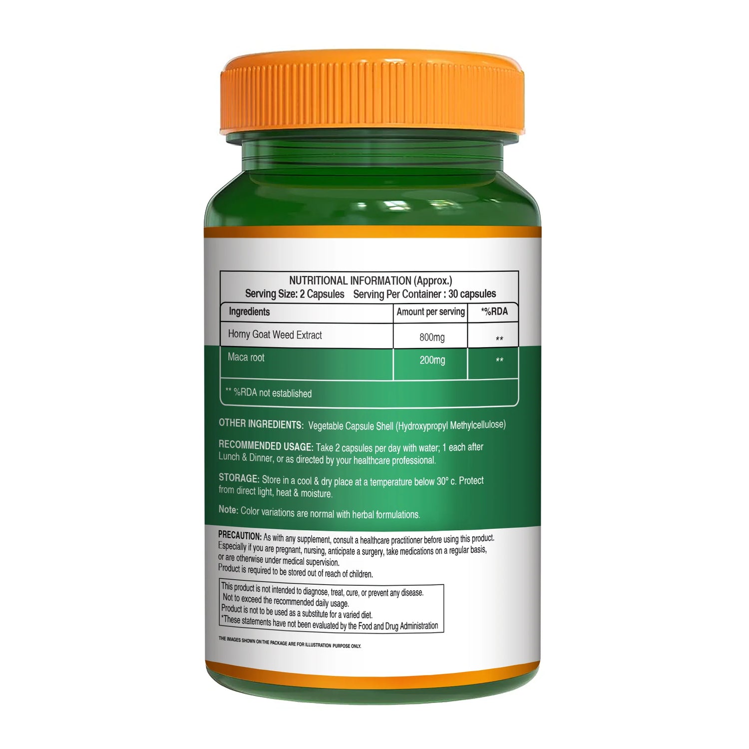 Horny Goat Weed | Maca Root Extract - Support Hormonal Balance, Support Bone Health - Pure Nutrition - 1000mg - 60 Veg Capsules