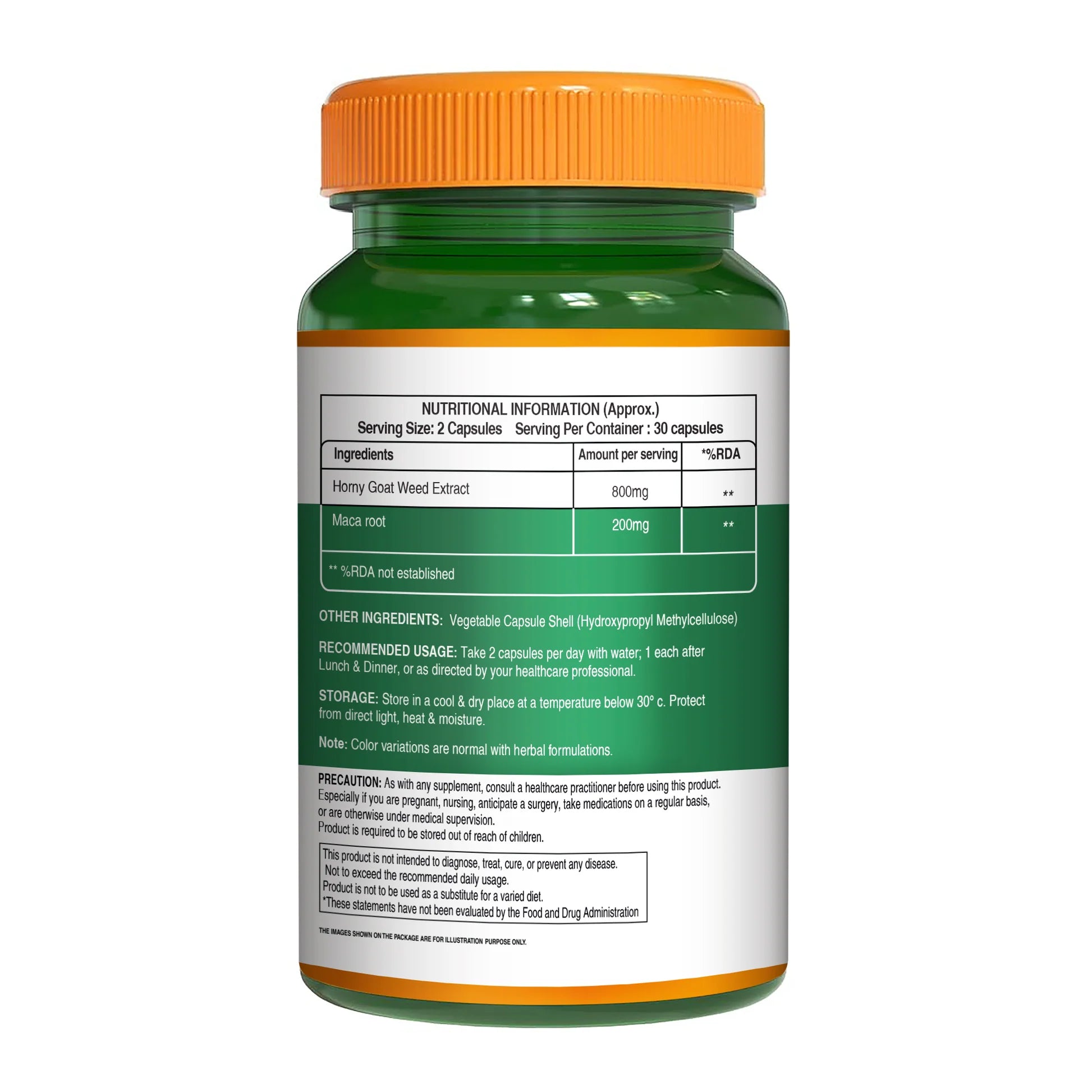 Horny Goat Weed | Maca Root Extract - Support Hormonal Balance, Support Bone Health - Pure Nutrition - 1000mg - 60 Veg Capsules