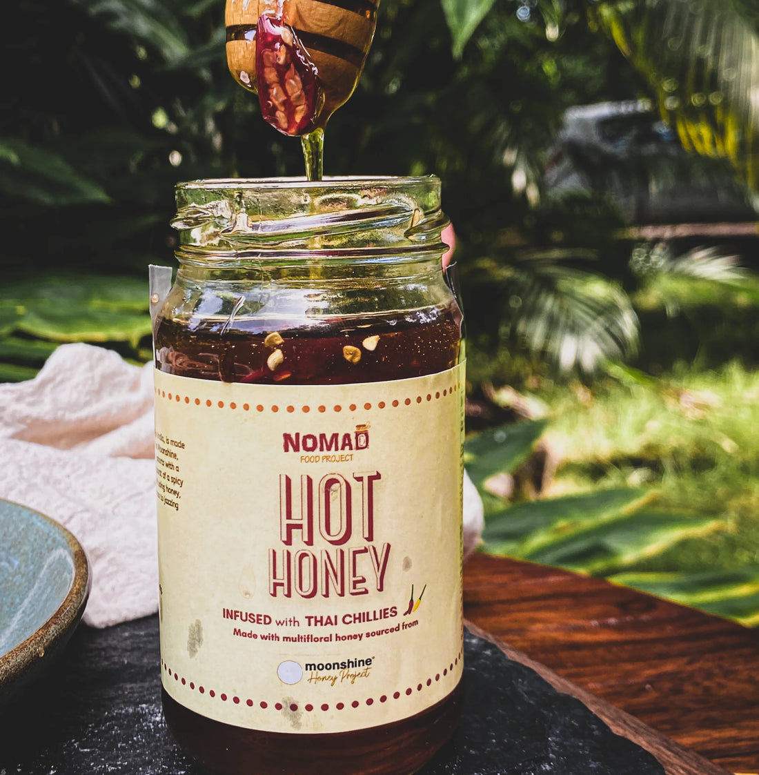 Honey | Hot Honey (Infused With Thai Chillies) - Made With Multifloral Honey - Nomad Food Project - 200gms