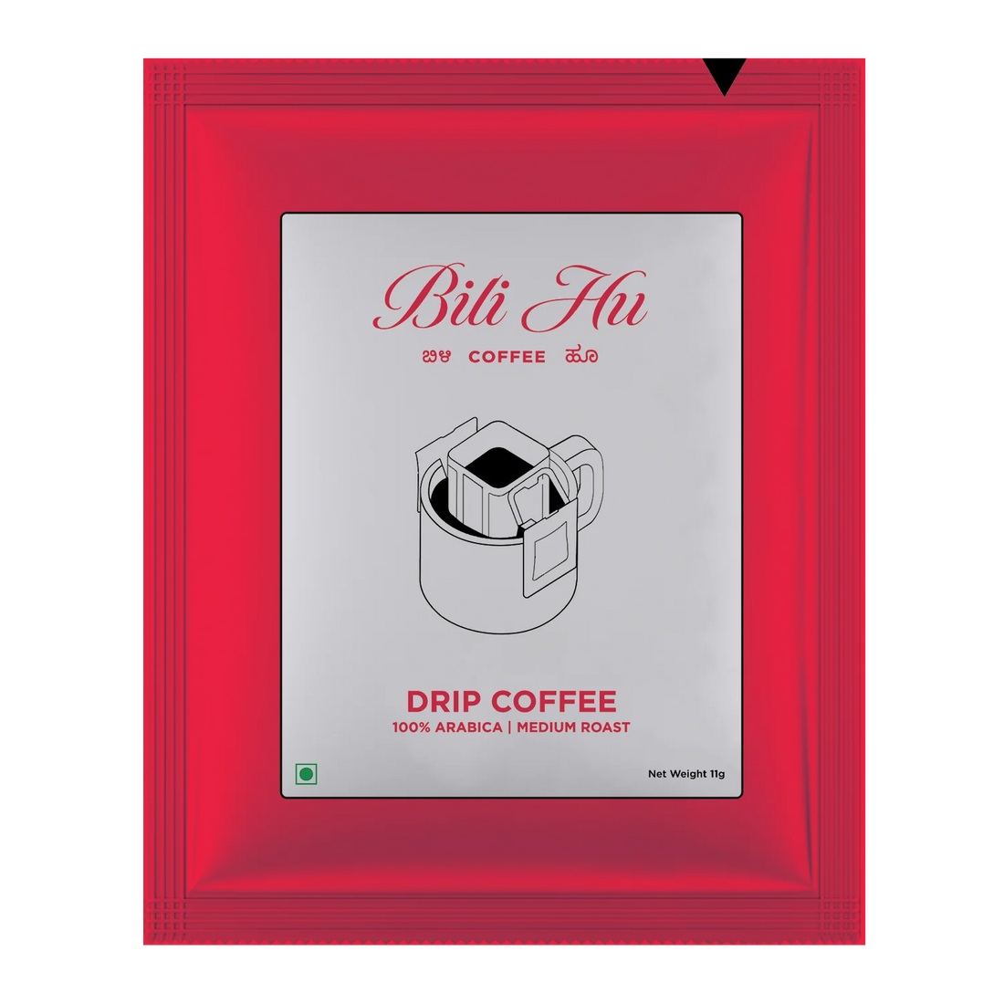 Coffee | Drip Coffee - Hot Coffee Dip Bags - 100% Arabica - Medium Roast - Bili Hu - 11gm - Single sachet