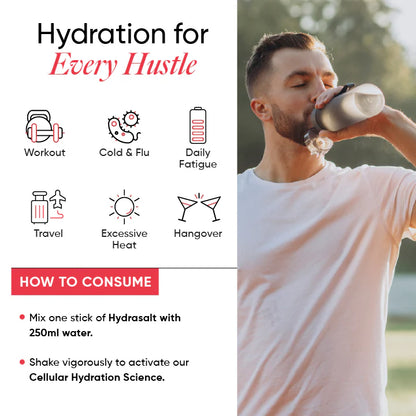 Electrolyte | Hydrasalt (Raspberry Lemon) - No Added Sugar, No Colors &amp; No Artificial Sweeteners - Wellbeing Nutrition - 15 Servings