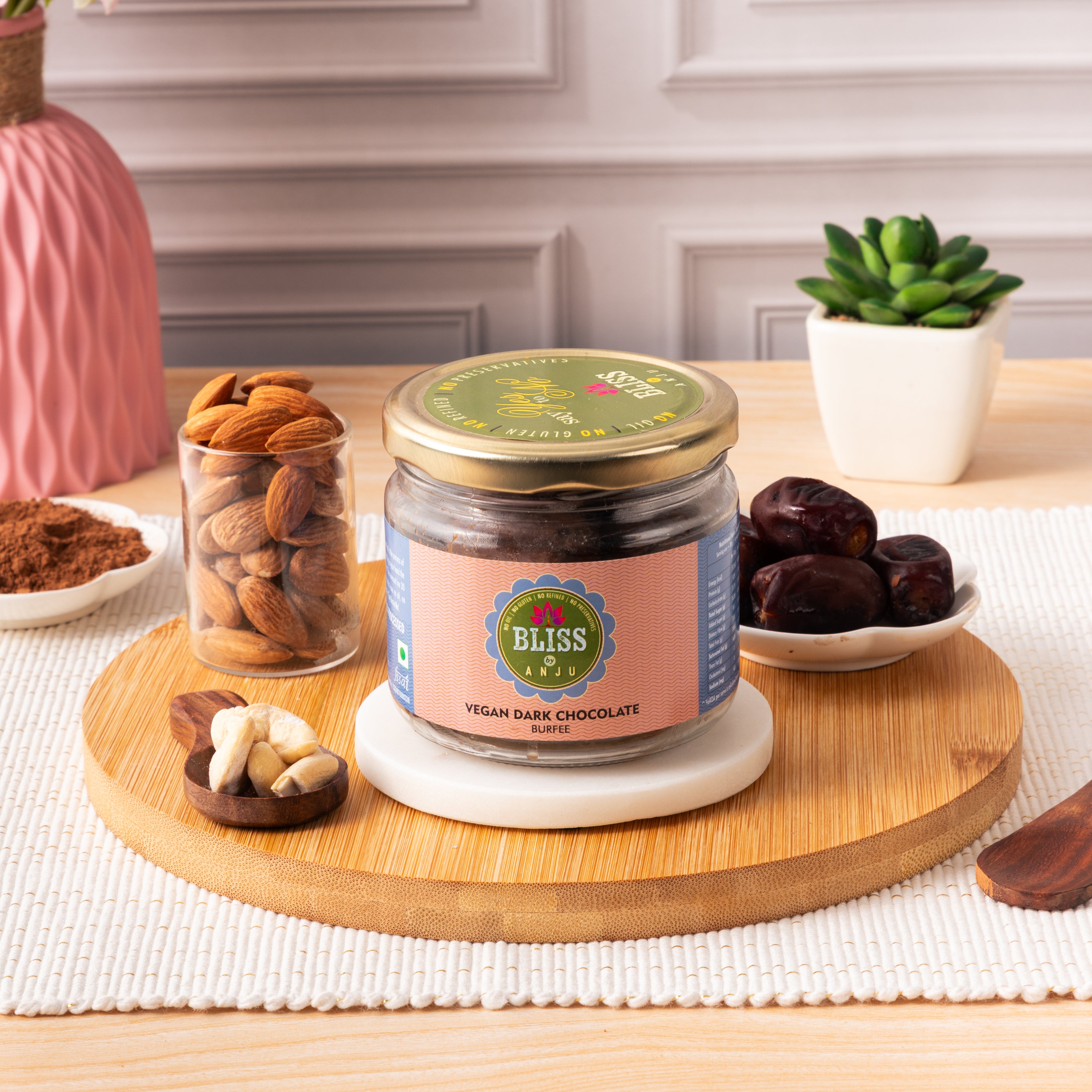 Dark Chocolate With Real Dates – Vegan –No preservatives-No Refined Sugar - Bliss Box Foods – 150gm