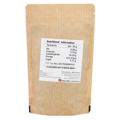 Date N Seed (Mint) - Vegan, Gluten Free, No Added Sugar &amp; No Added Preservatives - Bites Of Bliss - (Pack Of 5) - 150gm