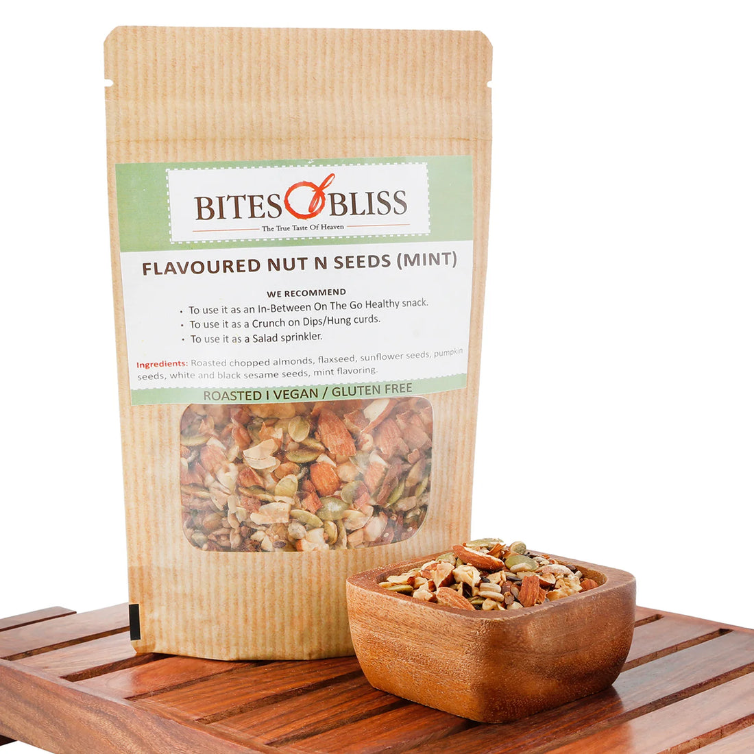 Date N Seed (Mint) - Vegan, Gluten Free, No Added Sugar & No Added Preservatives - Bites Of Bliss - (Pack Of 5) - 150gm