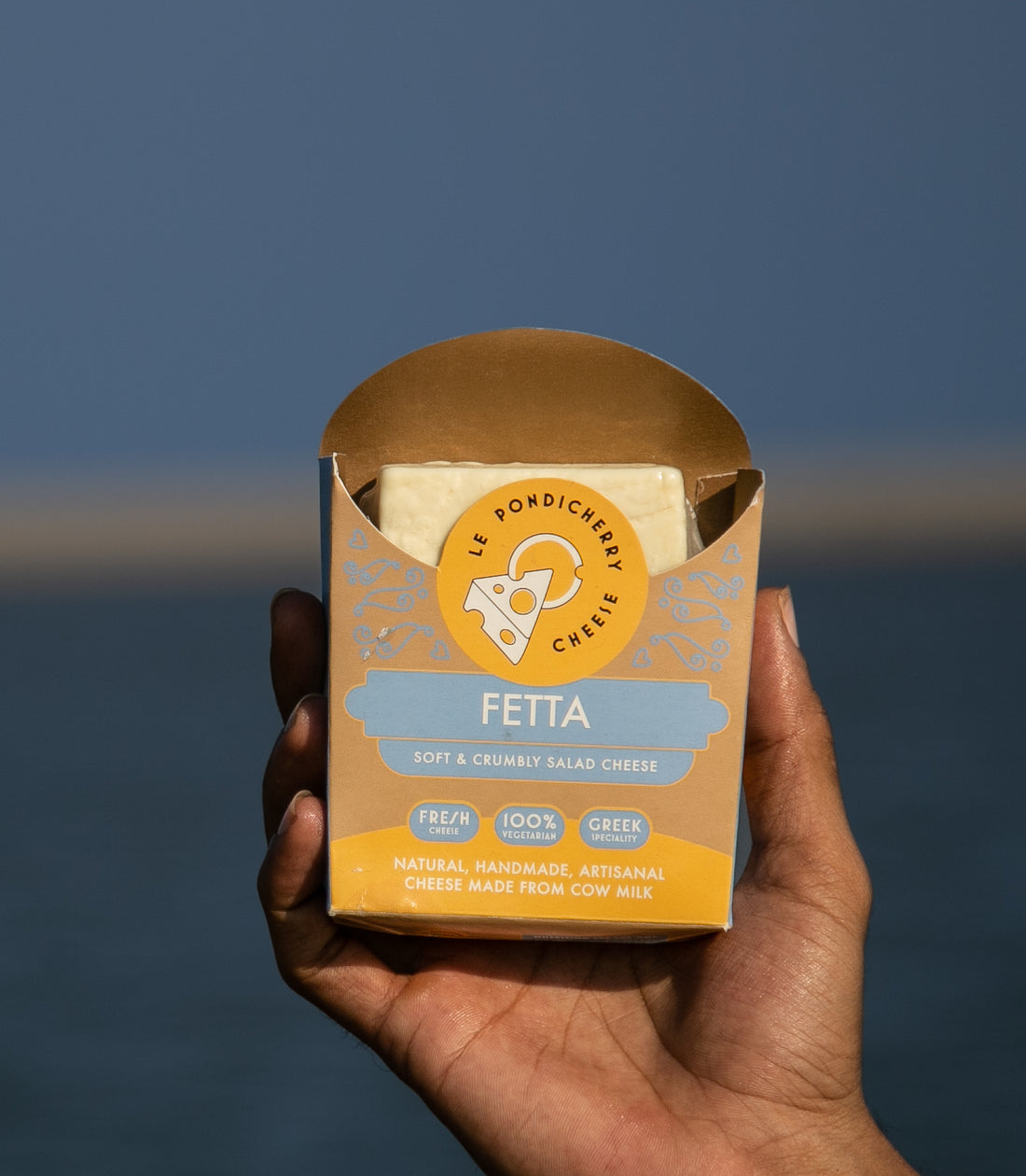 Fetta Cheese | Soft & Crumbly Salad Cheese (Made From Cow Milk) - Natural - No Artificial Flavors & Preservatives - Le Pondicherry Cheese - 200gm