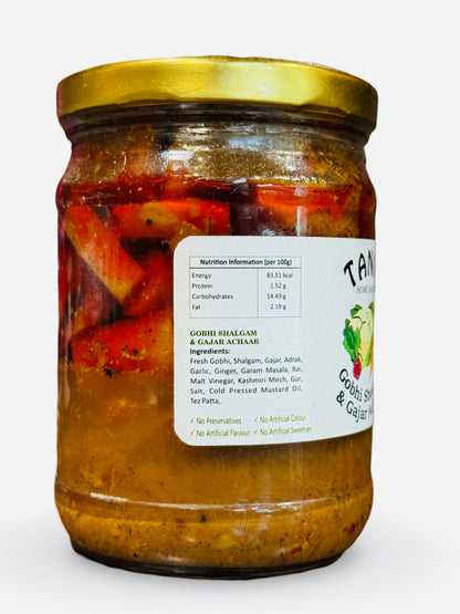 Gobhi, Shalgam &amp; Gajar Pickle | No Preservatives, No Artificial Color, Flavor &amp; Sweetener - Tani&
