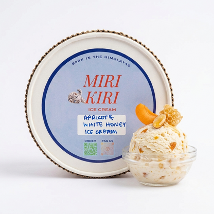 Ice Cream| Apricot  &amp;  White Honey Ice Cream - Sweetened with Cane Sugar -No Artificial Flavours or Colours - Miri Kiri – 250gm
