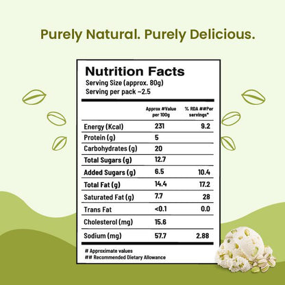 Ice Cream | Pista Almond Dream Ice Cream-  Sweetened with Dhaga Mishri -Prepared With A2 Cow Milk- Zero Preservatives, No Refined Sugar &amp;  Zero Added Colour and Artificial - Ksheeram Ice Cream – 200 gms