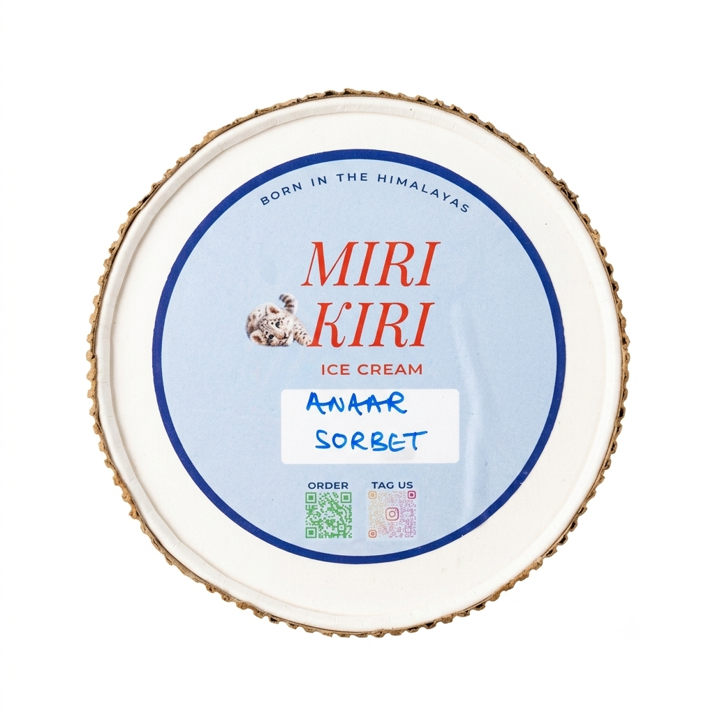 Ice Cream| Anaar (Pomegranate) Sorbet -Vibrant, Juicy and Cooling-No Artificial Flavours or Colours - Miri Kiri – 250gm