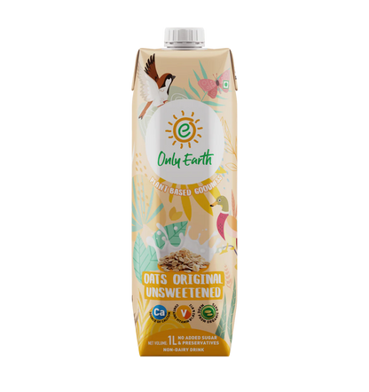 Oats Milk | Unsweetened Oats Milk – Original – Vegan, Soy Free, Dairy Free, Lactose Free, No Trans Fat &amp;amp; Cholesterol Free – Only Earth – (Pack Of 12) - 1000ml