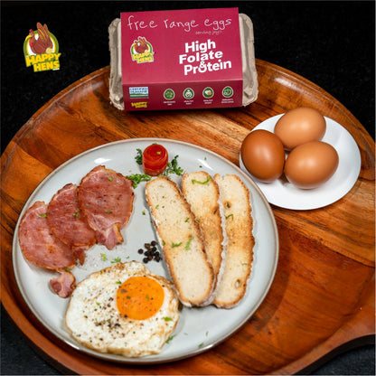 Eggs | (Fola+) – Free Range Egg – No Antibiotic &amp; Hormone Free – Folate, Vitamin B9 Enriched Eggs, Increase Rbc, Healthy Heart &amp; Immunity Booster – Happy Hens – 6pcs