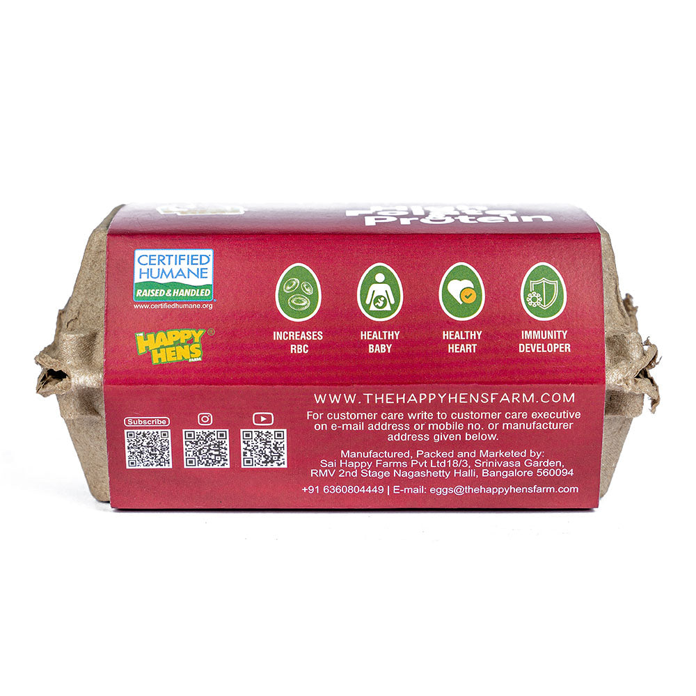 Eggs | (Fola+) – Free Range Egg – No Antibiotic &amp; Hormone Free – Folate, Vitamin B9 Enriched Eggs, Increase Rbc, Healthy Heart &amp; Immunity Booster – Happy Hens – 6pcs