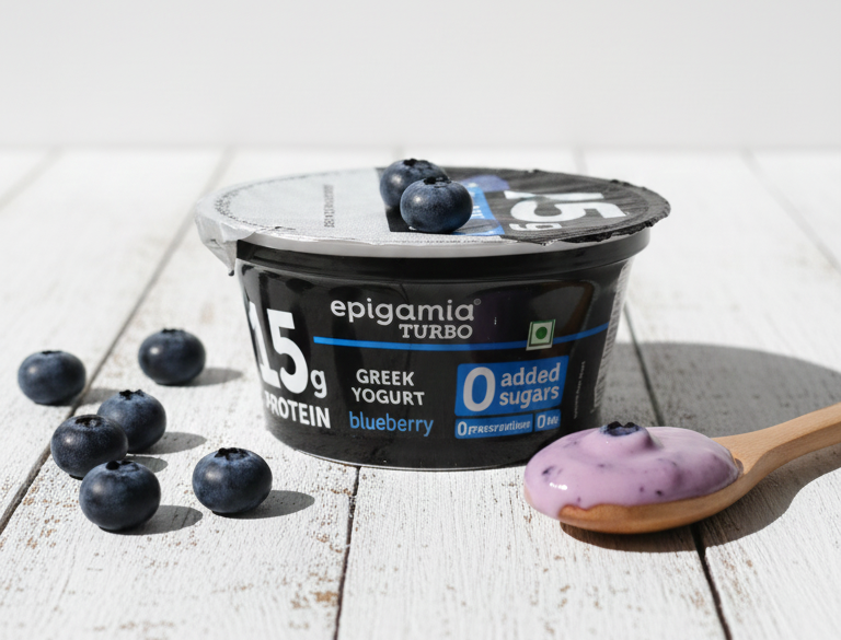 Yogurt | Blueberry Greek Yogurt - 15g Protein- No Added Sugar & No Added Preservatives – Epigamia - 140gm