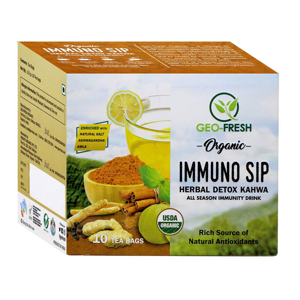 Tea | Immuno Sip Detox kahwa Tea - USDA Organic - Geo Fresh – 10Tea Bags
