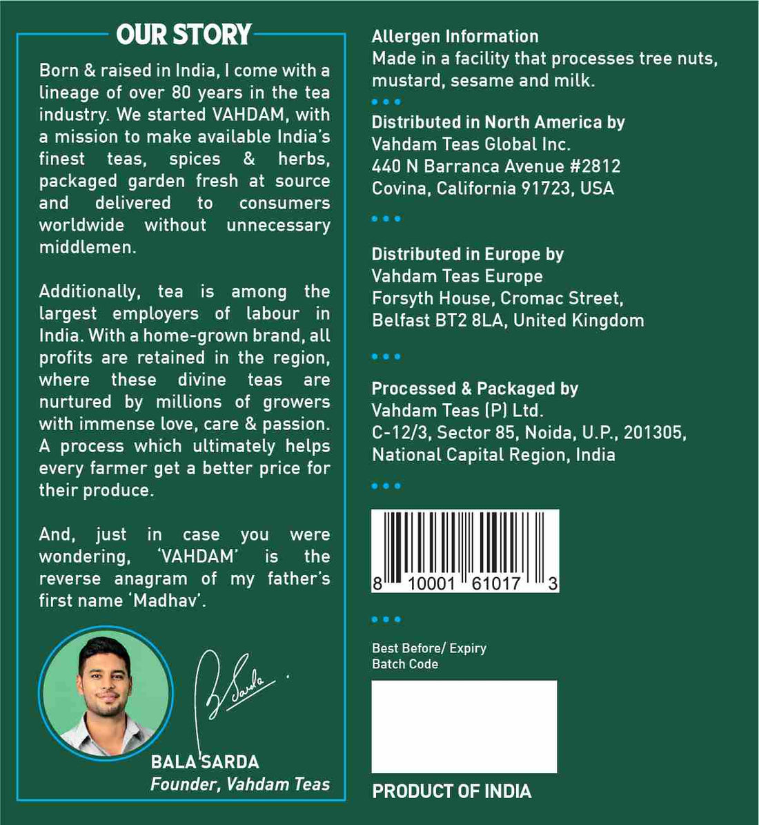 Imperial Himalayan White Tea – Vahdam – 15Tea Bags