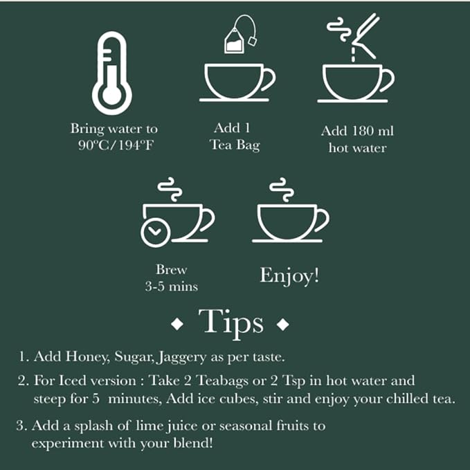 Tea | Green - Indian Passion (Medium Caffeine) - Organic - Darjeeling - Luxmi Estates - (25 Tea Bag) - 50gm