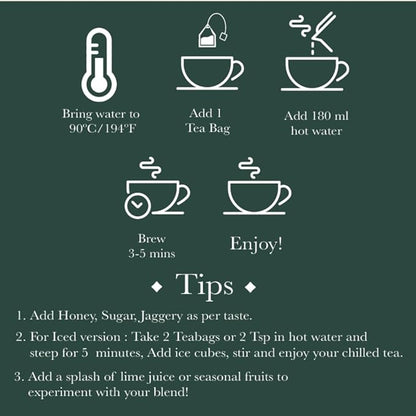 Tea | Green - Indian Passion (Medium Caffeine) - Organic - Darjeeling - Luxmi Estates - (25 Tea Bag) - 50gm