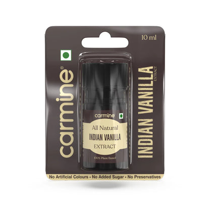 Indian Vanilla Extract | All Natural – Vegan, Gluten Free, Alcohol Free, No added Sugar &amp; No Artificial Ingredients – Carmine County – 10ml