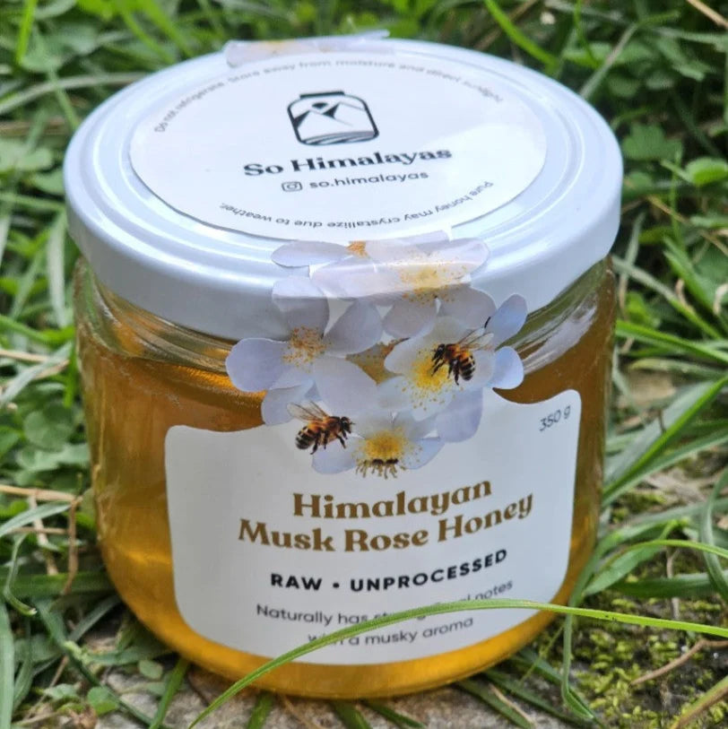 Honey | Himalayan Rose Honey -Goodness of Antioxidants -No preservatives- Organic India - 350gm
