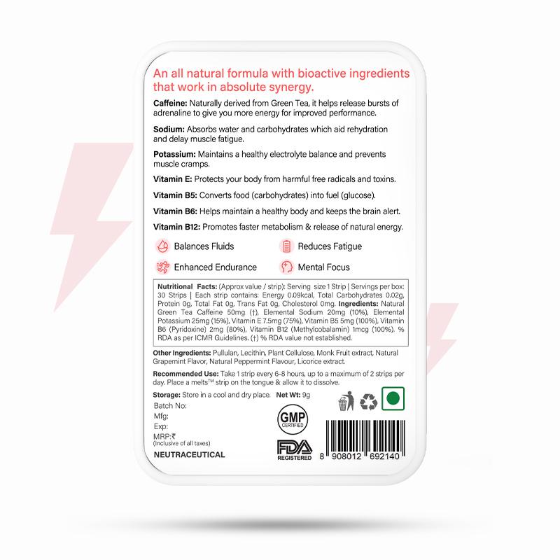 Instant Energy - Vegan &amp;amp; Sugar Free - Wellbeing Nutrition - 30 Strips