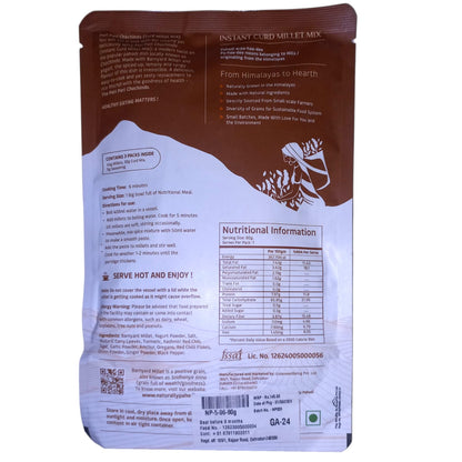 Millet Mix | Instant Curd Millet Mix (Peri Peri Chachinda) - Made With Natural Ingredients - Gluten Free, High In Minerals &amp; No Added Flavor &amp; No Added Preservatives - Naturally Pahadi - 80gm