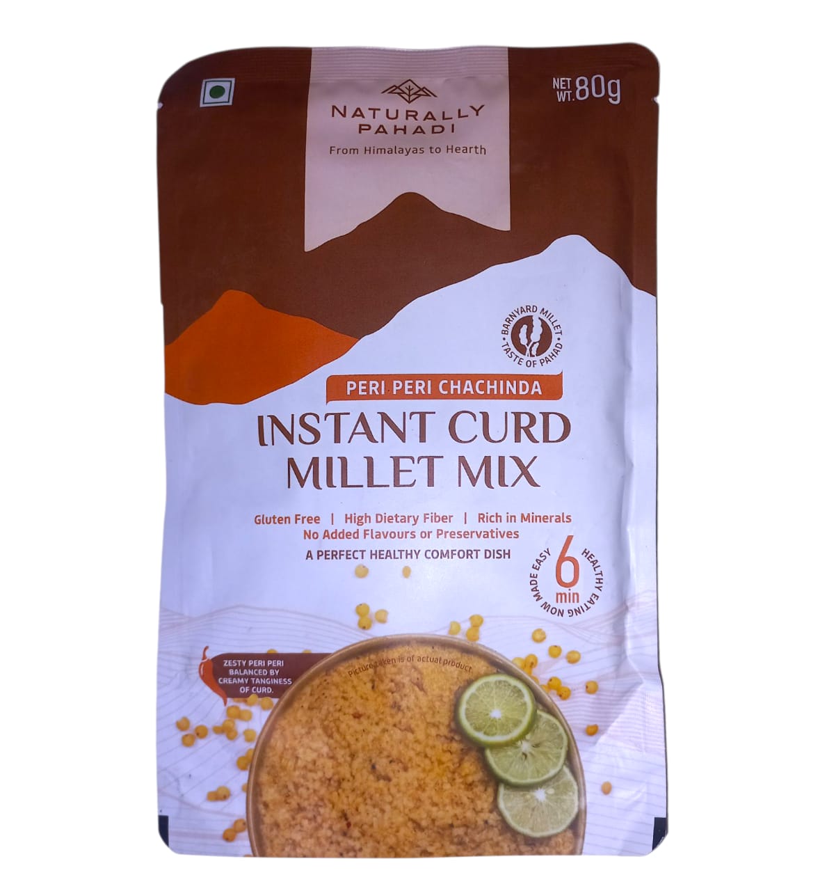 Millet Mix | Instant Curd Millet Mix (Peri Peri Chachinda) - Made With Natural Ingredients - Gluten Free, High In Minerals &amp; No Added Flavor &amp; No Added Preservatives - Naturally Pahadi - 80gm
