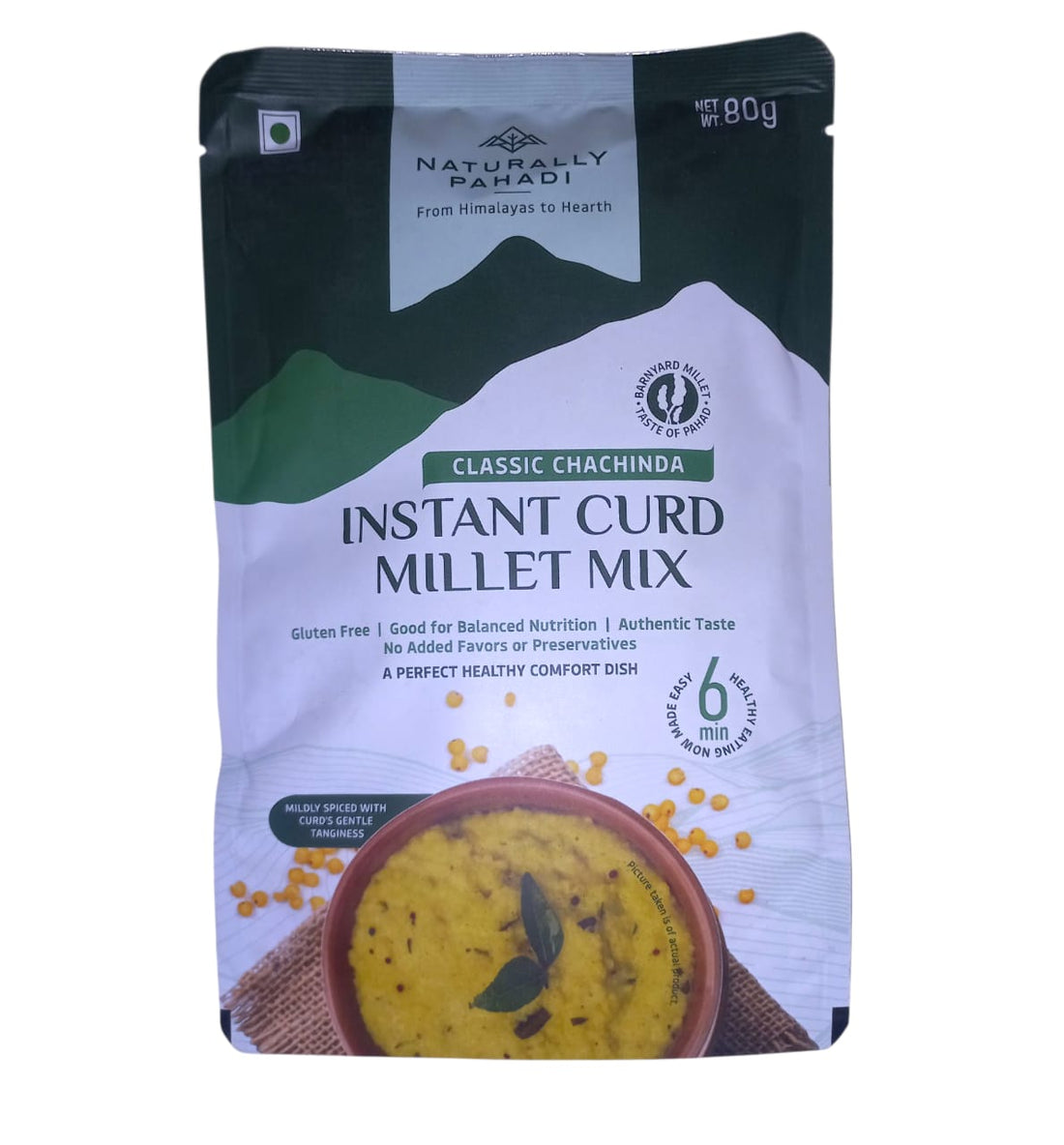 Millet Mix | Instant Curd Millet Mix (Classic Chachinda) - Made With Natural Ingredients - Gluten Free, High In Minerals & No Added Flavor & No Added Preservatives - Naturally Pahadi - 80gm