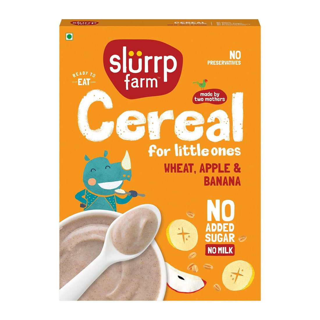 Cereal | Wheat, Apple & Banana - Ready To Eat - No Added Sugar - Slurrp Farm - 200gm