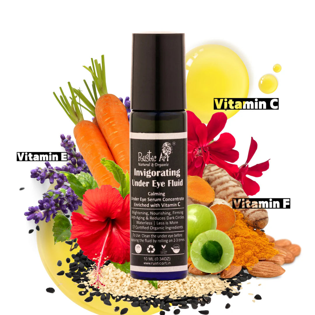 Invigorating Under Eye Fluid with Vit. C – Rustic Art – 10ml